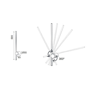 TOBAGO 60CM SİYAH APLİK