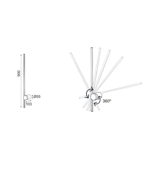 TOBAGO 90CM SİYAH APLİK