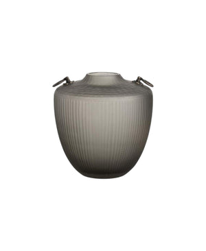 Decorative Grey Glass Vase 23X23X23 cm