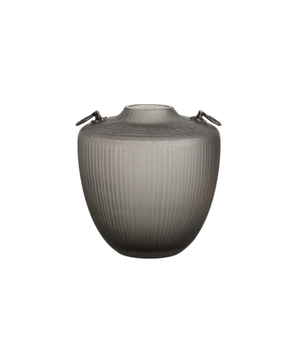 Decorative Grey Glass Vase 23X23X23 cm