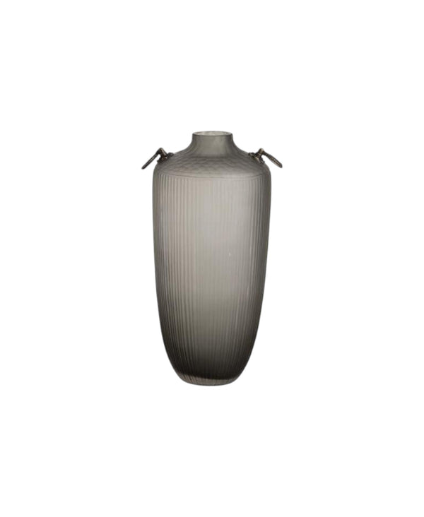 Decorative Grey Glass Vase 17X17X36 cm