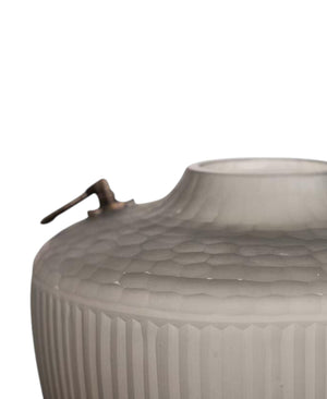 Decorative Grey Glass Vase 23X23X23 cm