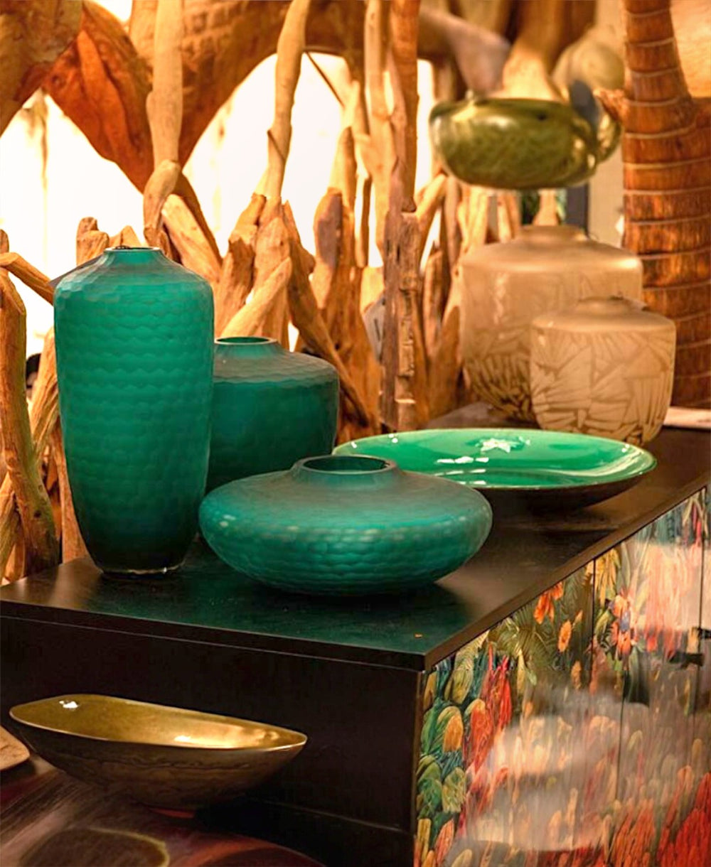 Dekoratif Cam Vazo 31X31X14 cm