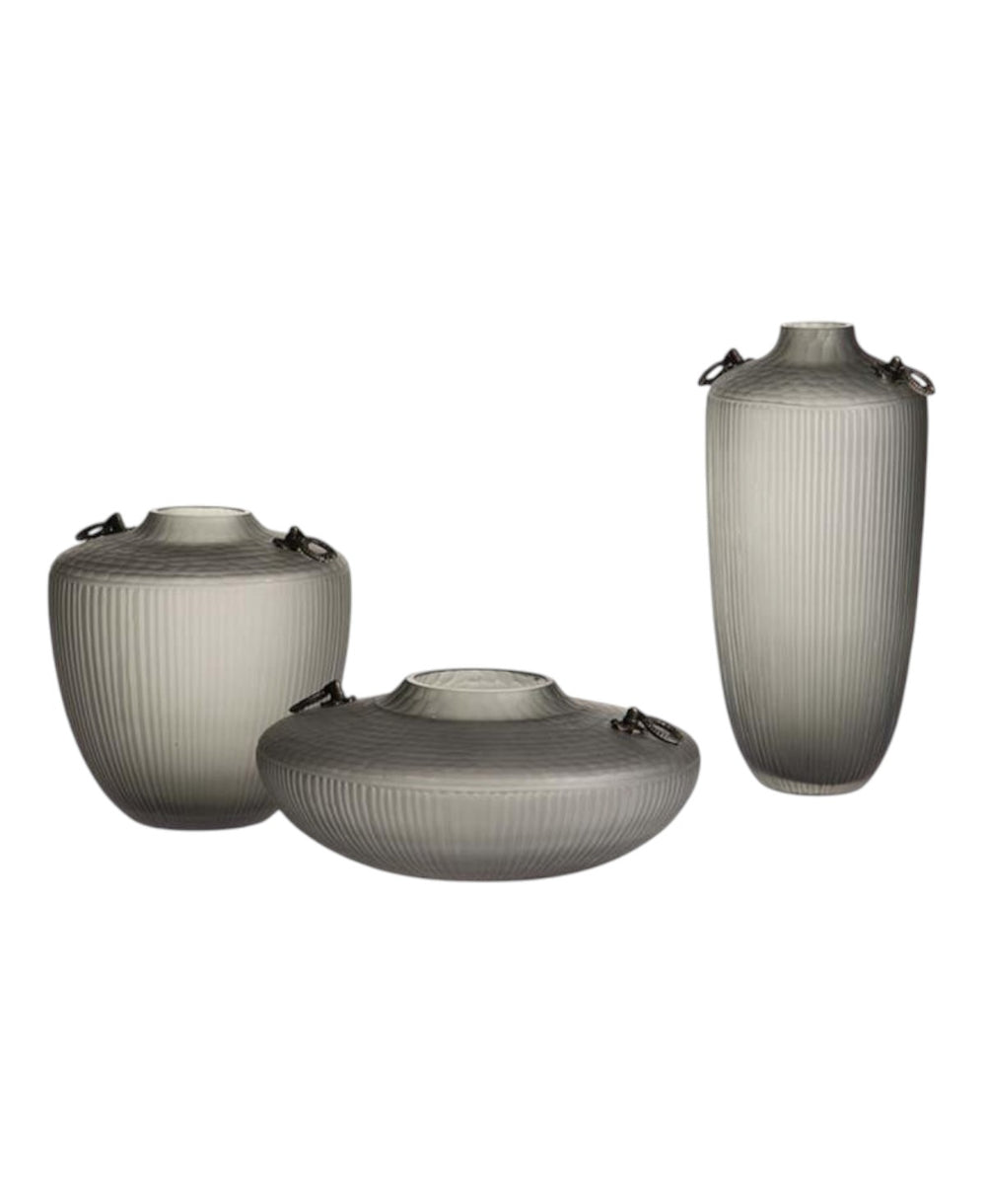 Dekoratif Gri Cam Vazo 23X23X23 cm