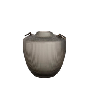 Decorative Grey Glass Vase 23X23X23 cm