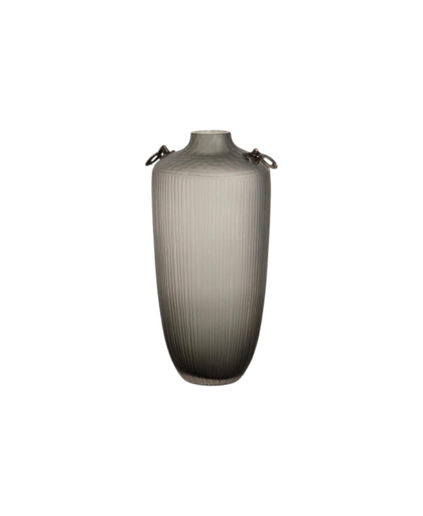 Decorative Grey Glass Vase 17X17X36 cm